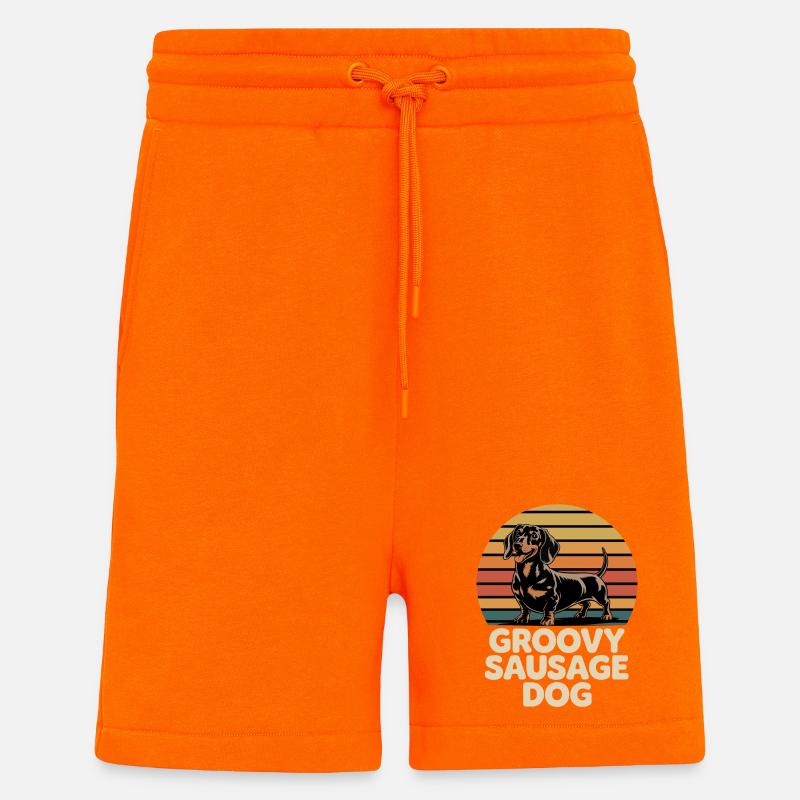 Groovy Dachshund - Shorts - made by SPREAD - SUNSET ORANGE