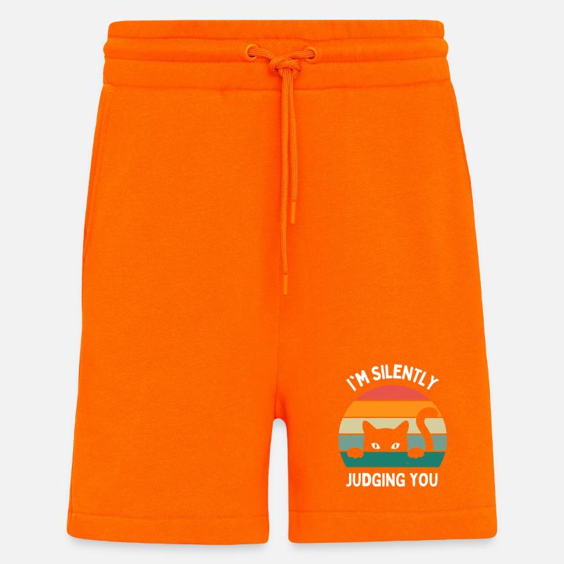 Silent Cat Judging You - Shorts - made by SPREAD - SUNSET ORANGE