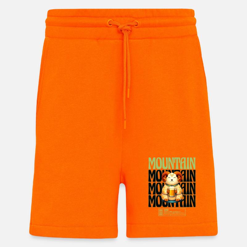 Bergbock mit Bierkrug Illustration - Shorts - made by SPREAD - SUNSET ORANGE
