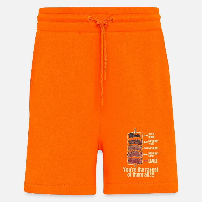 Rarest Dad Grillspieß Humor - Shorts - made by SPREAD - SUNSET ORANGE