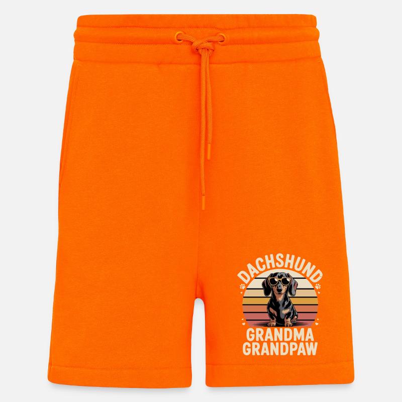 Teckel Grand-mère Grand-père - Short bio décontracté fabriqué en UE - SUNSET ORANGE