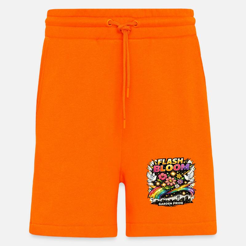 Flash Bloom Garden Pride Blumen Regenbogen - Shorts - made by SPREAD - SUNSET ORANGE