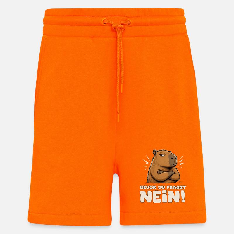 Capybara Attitude Nein! - Shorts - made by SPREAD - SUNSET ORANGE