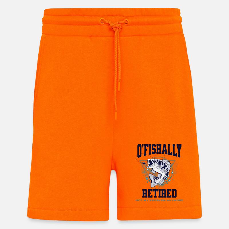 Pêche retirée à Ofishally - Short bio décontracté fabriqué en UE - SUNSET ORANGE