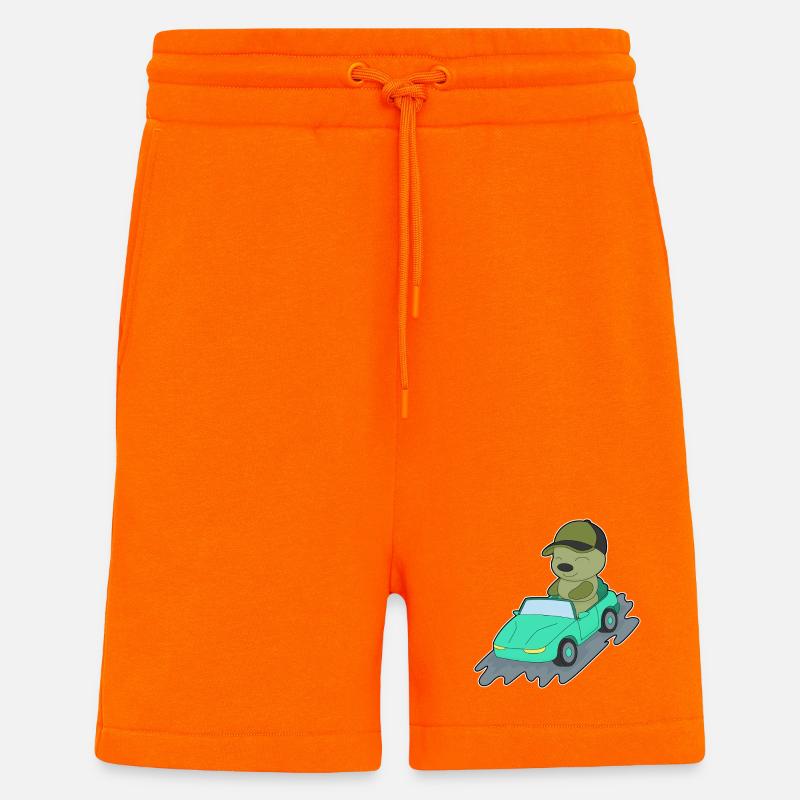 Chenille Car - Short bio décontracté fabriqué en UE - SUNSET ORANGE