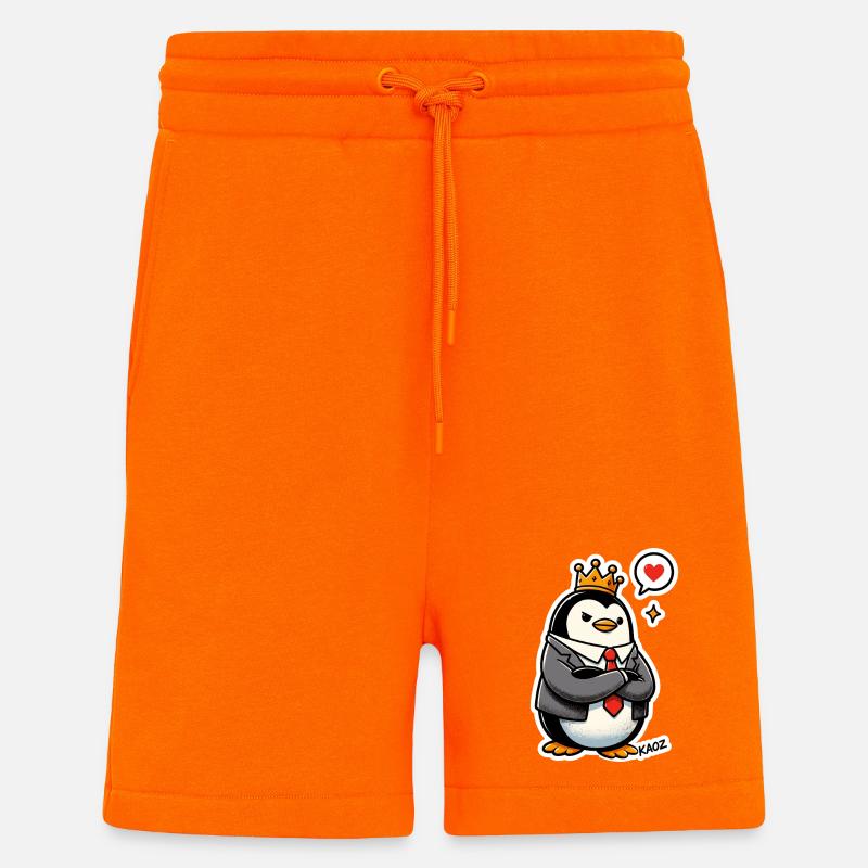 Pingouin couronné - Short bio décontracté fabriqué en UE - SUNSET ORANGE