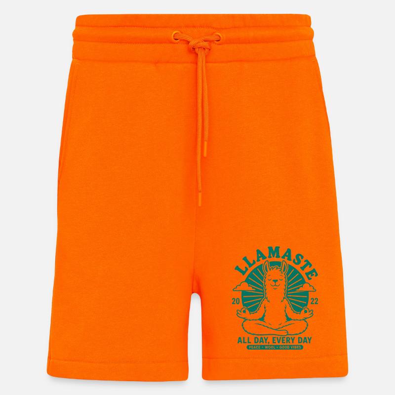 Pas de souci Llama, détends-toi - Short bio décontracté fabriqué en UE - SUNSET ORANGE
