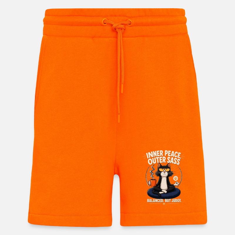 Innerer Frieden Äußere Frechheitskatze - Shorts - made by SPREAD - SUNSET ORANGE