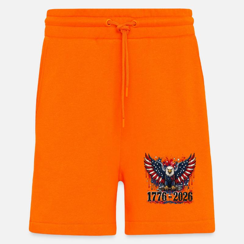 Eagle Patriot 1776–2026 - Short bio décontracté fabriqué en UE - SUNSET ORANGE