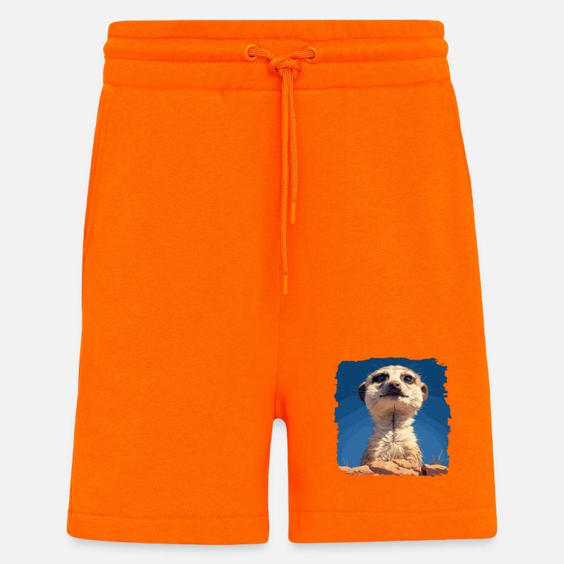 Suricate Erdmännchen - Short bio décontracté fabriqué en UE - SUNSET ORANGE