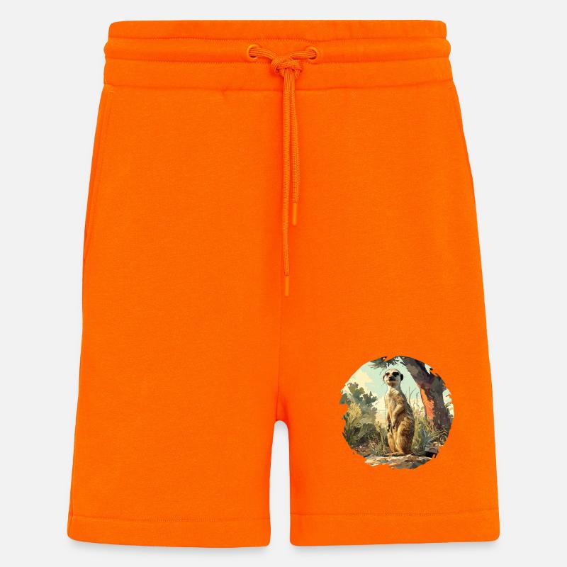 Suricate Erdmännchen - Short bio décontracté fabriqué en UE - SUNSET ORANGE