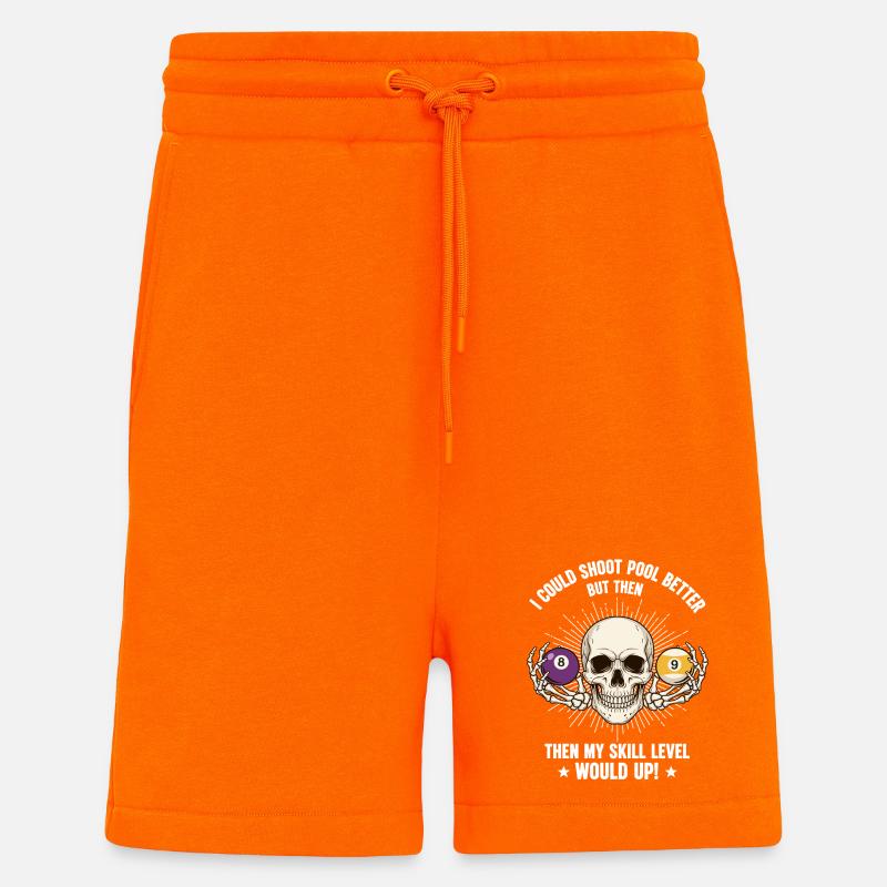 Billiard-Schädel-Billard-Billard-Tisch - Shorts - made by SPREAD - SUNSET ORANGE