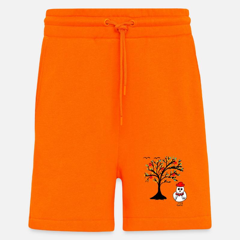 Apple Tree Chicken Hen Chickens Tree - Shorts - made by SPREAD - SUNSET ORANGE