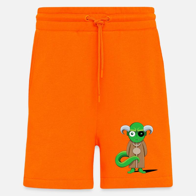 Démon Vert en robe marron - Short bio décontracté fabriqué en UE - SUNSET ORANGE