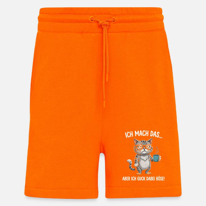 Grimmige Kaffee-Katze - Shorts - made by SPREAD - SUNSET ORANGE
