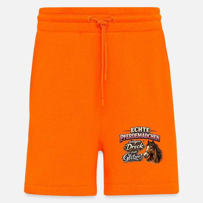 Echte Pferdemädchen: Dreck statt Glitzer - Shorts - made by SPREAD - SUNSET ORANGE