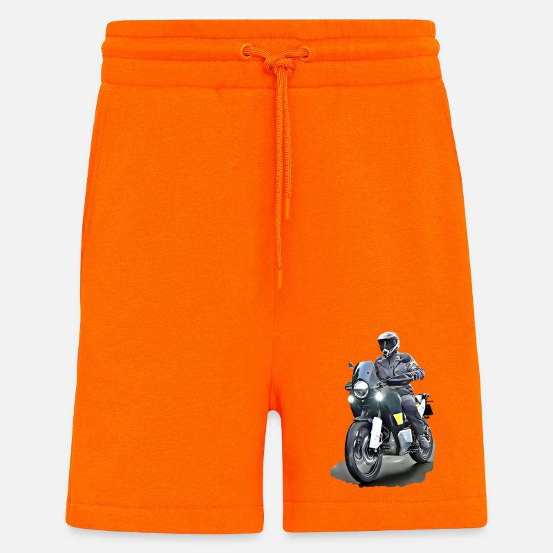 Affiche Adventure Biker - Short bio décontracté fabriqué en UE - SUNSET ORANGE