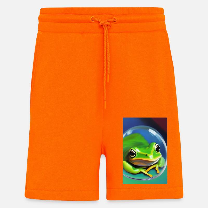 Grenouille dans une bulle - Short bio décontracté fabriqué en UE - SUNSET ORANGE