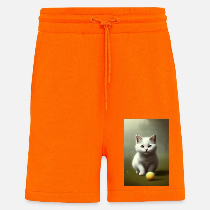 Petit bébé chat mignon - Short bio décontracté fabriqué en UE - SUNSET ORANGE