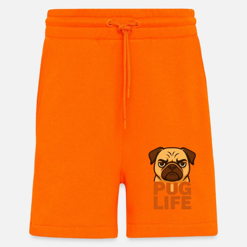 TinyPaws Fun Logo Pug Life - Shorts - made by SPREAD - SUNSET ORANGE