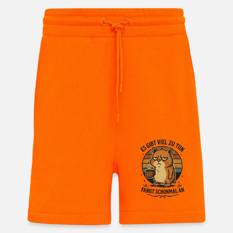 Lustiger Hamster Kaffee schlechte Laune - Shorts - made by SPREAD - SUNSET ORANGE