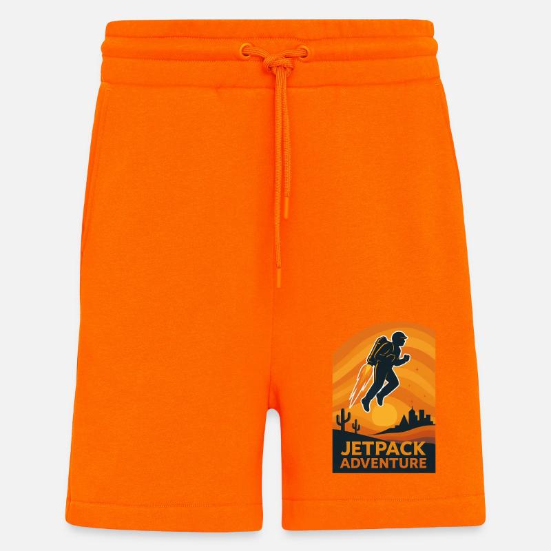 Aventure en jetpack - Short bio décontracté fabriqué en UE - SUNSET ORANGE