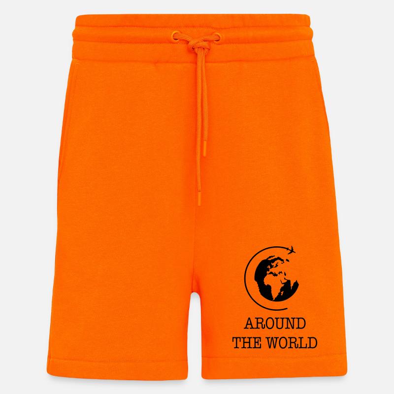 Tour du monde - Short bio décontracté fabriqué en UE - SUNSET ORANGE