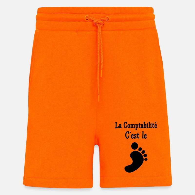 comptable / comptabilité / argent / Finance / Euro - Short bio décontracté fabriqué en UE - SUNSET ORANGE