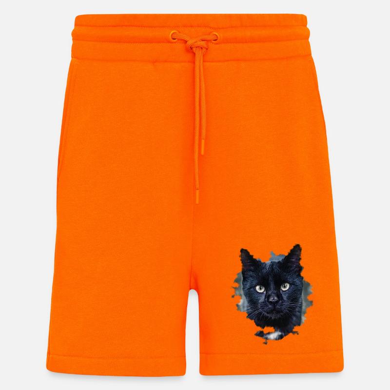 blackcat/ schwarze Katze - Shorts - made by SPREAD - SUNSET ORANGE