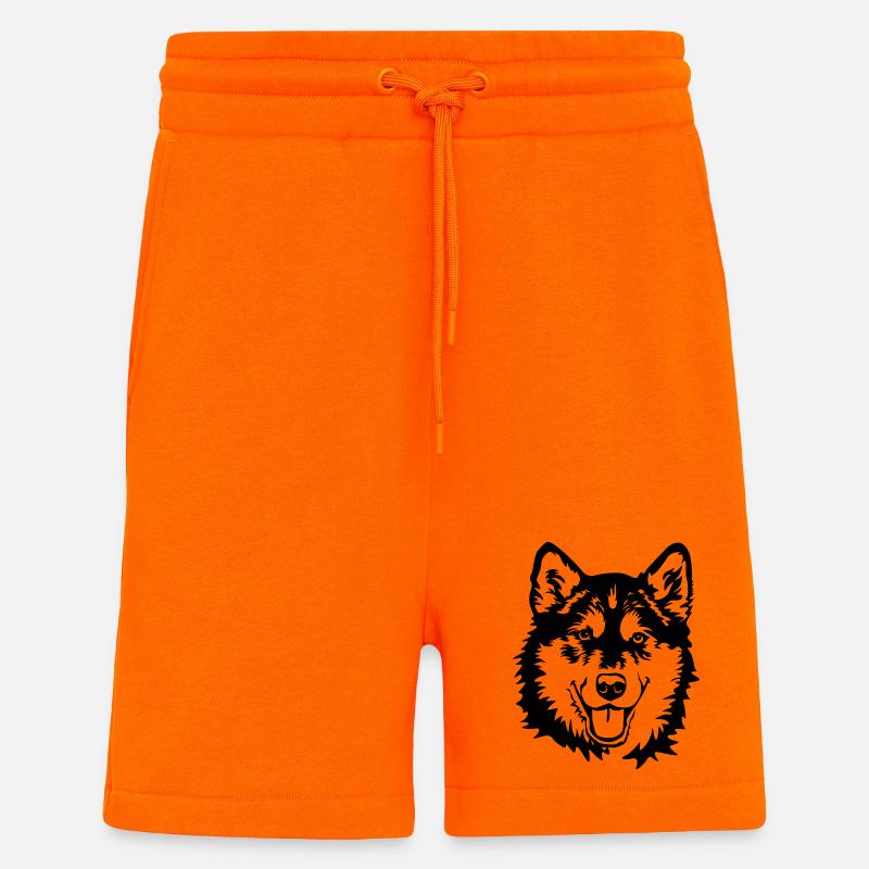 Alaskan Malamute Kopf - Shorts - made by SPREAD - SUNSET ORANGE