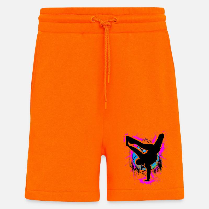 Breakdance - Breakdancer - Breakdancing - BBoy - Short bio décontracté fabriqué en UE - SUNSET ORANGE