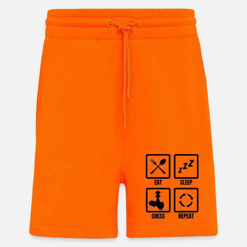 Routine d’échecs - Short bio décontracté fabriqué en UE - SUNSET ORANGE