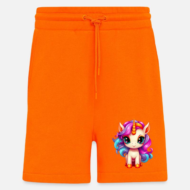 Bébé licorne - Short bio décontracté fabriqué en UE - SUNSET ORANGE