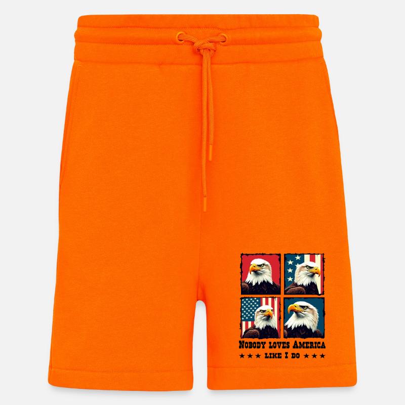 Pygargue à tête blanche - Short bio décontracté fabriqué en UE - SUNSET ORANGE