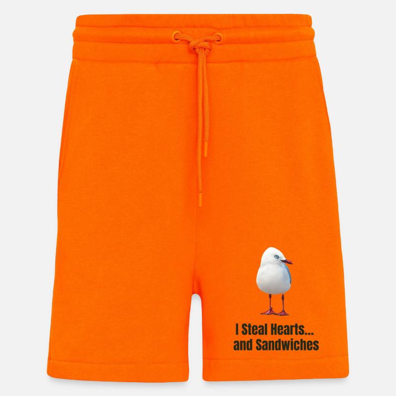 Skurrile Möwe mit herzerwärmender Botschaft - Shorts - made by SPREAD - SUNSET ORANGE