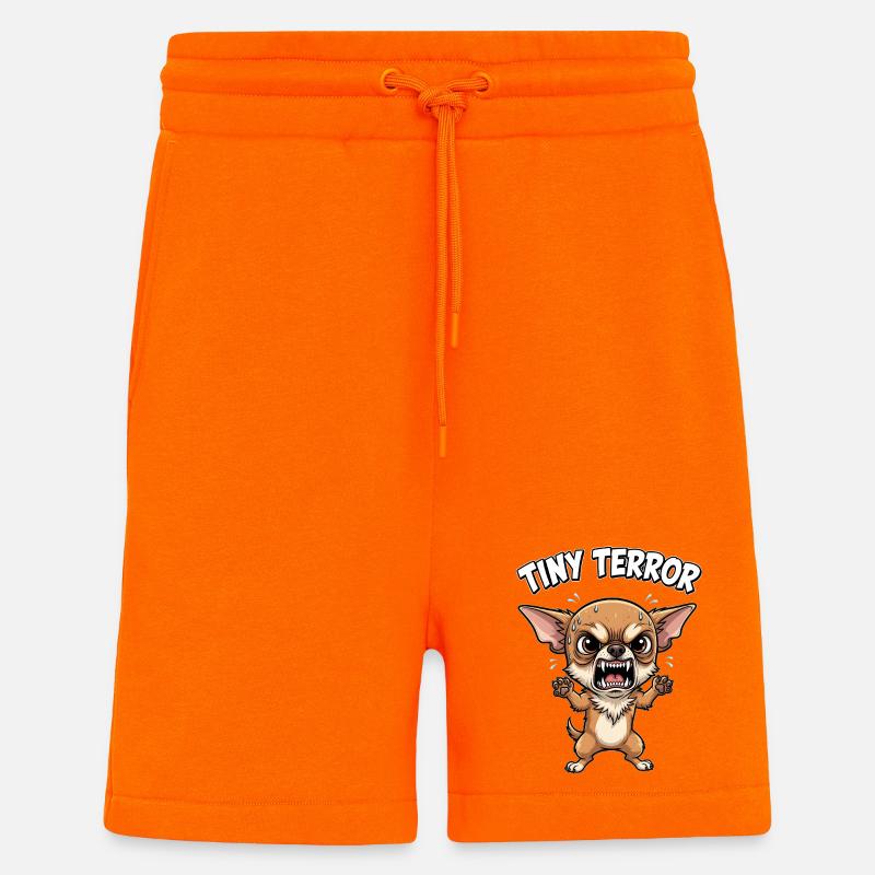 Tiny Terror – Chihuahua Design - Short bio décontracté fabriqué en UE - SUNSET ORANGE