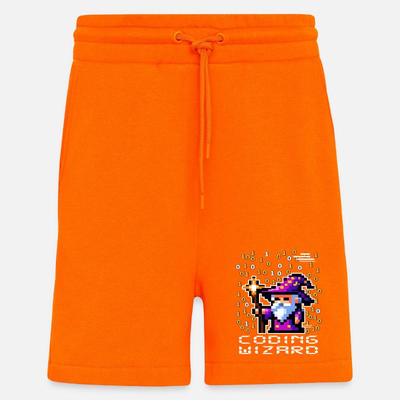 Sorcier Pixel Code - Short bio décontracté fabriqué en UE - SUNSET ORANGE