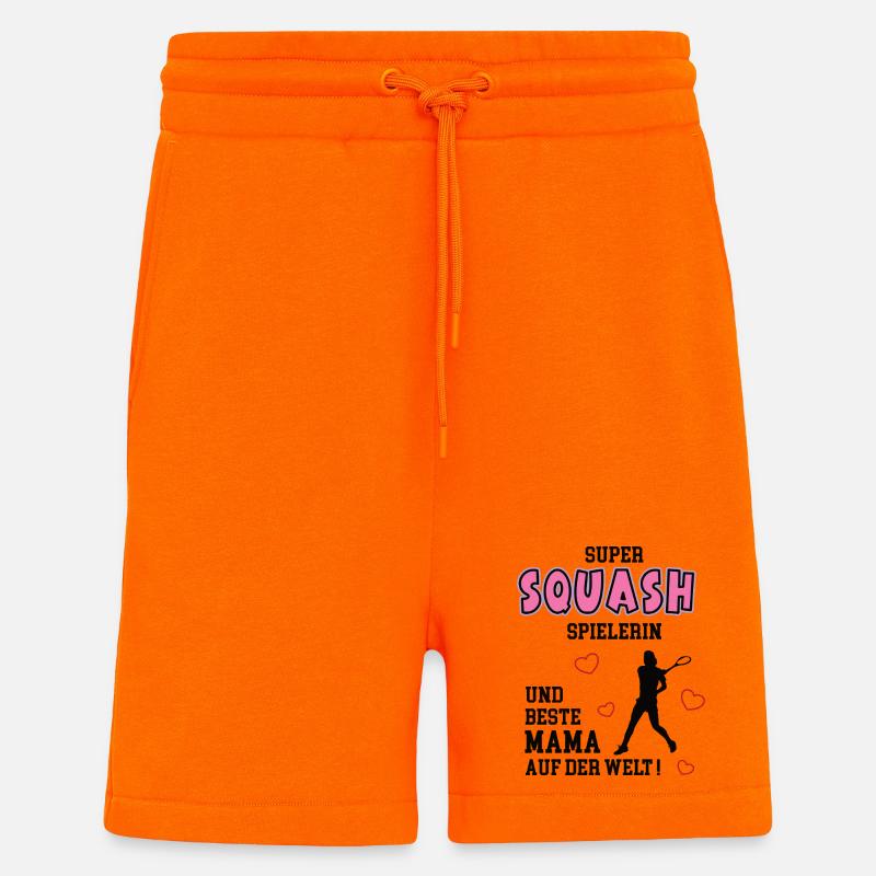 Squash Spielerin Mama Squasherin Mutter Frau - Shorts - made by SPREAD - SUNSET ORANGE