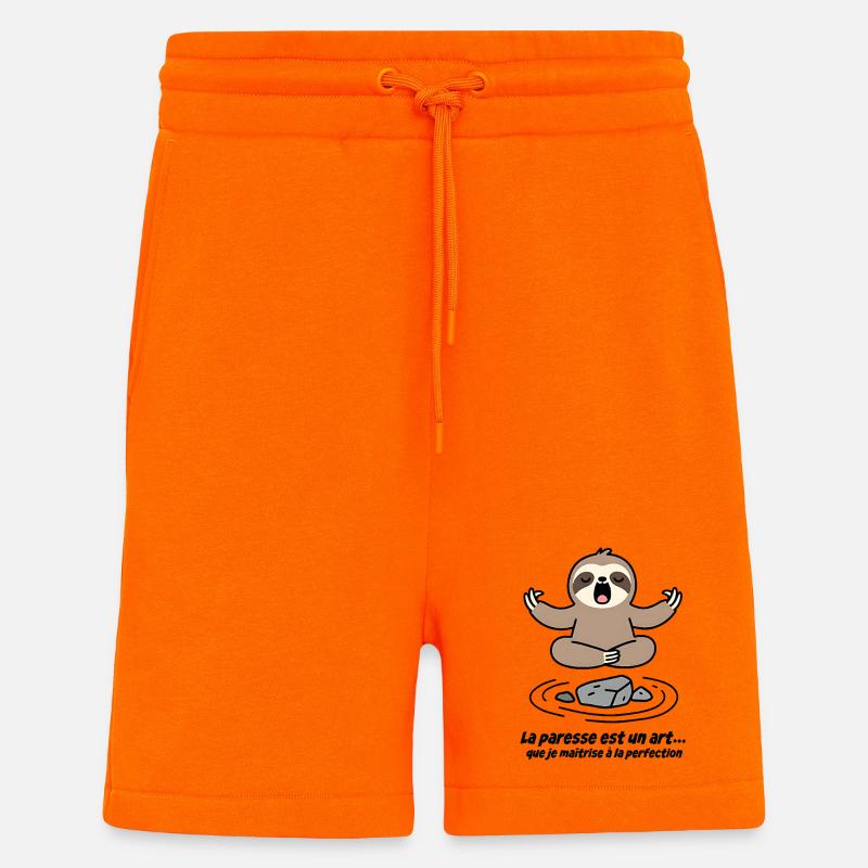 Zen Meditativo Pigro - Pantaloncini ecologici casual Made in UE - SUNSET ORANGE