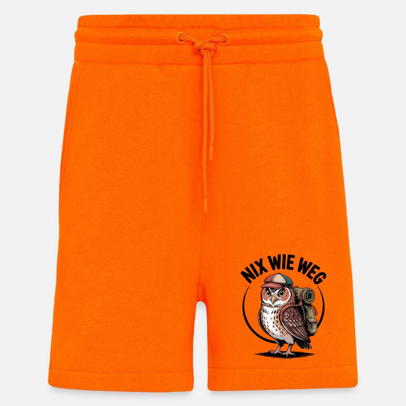 Wander-Eule mit Rucksack - Shorts - made by SPREAD - SUNSET ORANGE