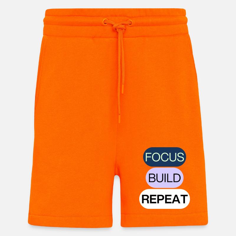 Focus, Build, Repeat – Creator Mindset - Shorts - made by SPREAD - SUNSET ORANGE