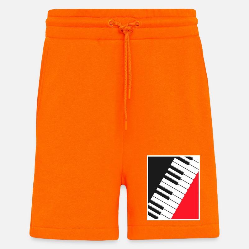Art d’affiche clavier de piano - Short bio décontracté fabriqué en UE - SUNSET ORANGE