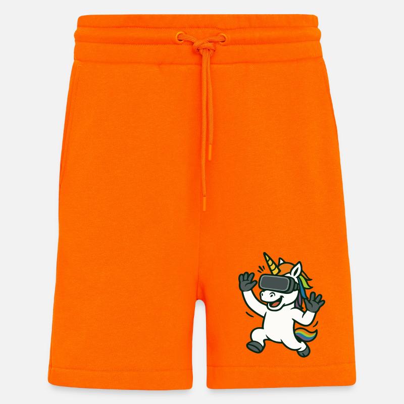 VR-Einhorn-Maskottchen mit Regenbogendetails - Shorts - made by SPREAD - SUNSET ORANGE