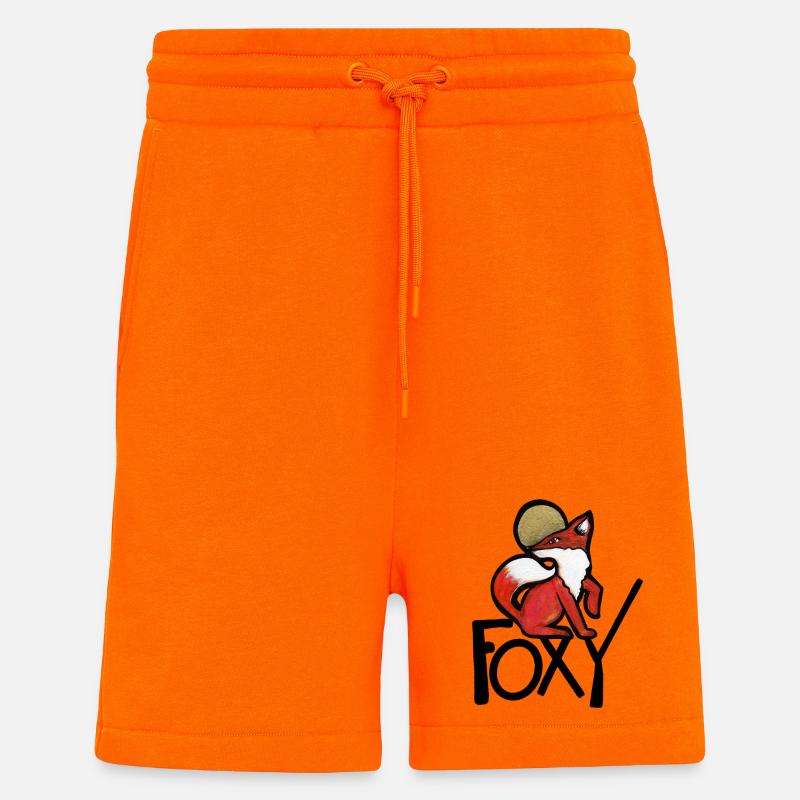 Renard Pourpre avec Auréole Or - Short bio décontracté fabriqué en UE - SUNSET ORANGE