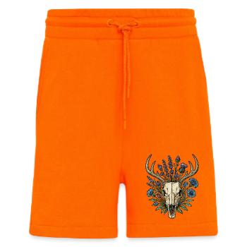 Os de cerf avec couronne de fleurs - Short bio décontracté fabriqué en UE - SUNSET ORANGE - Devant