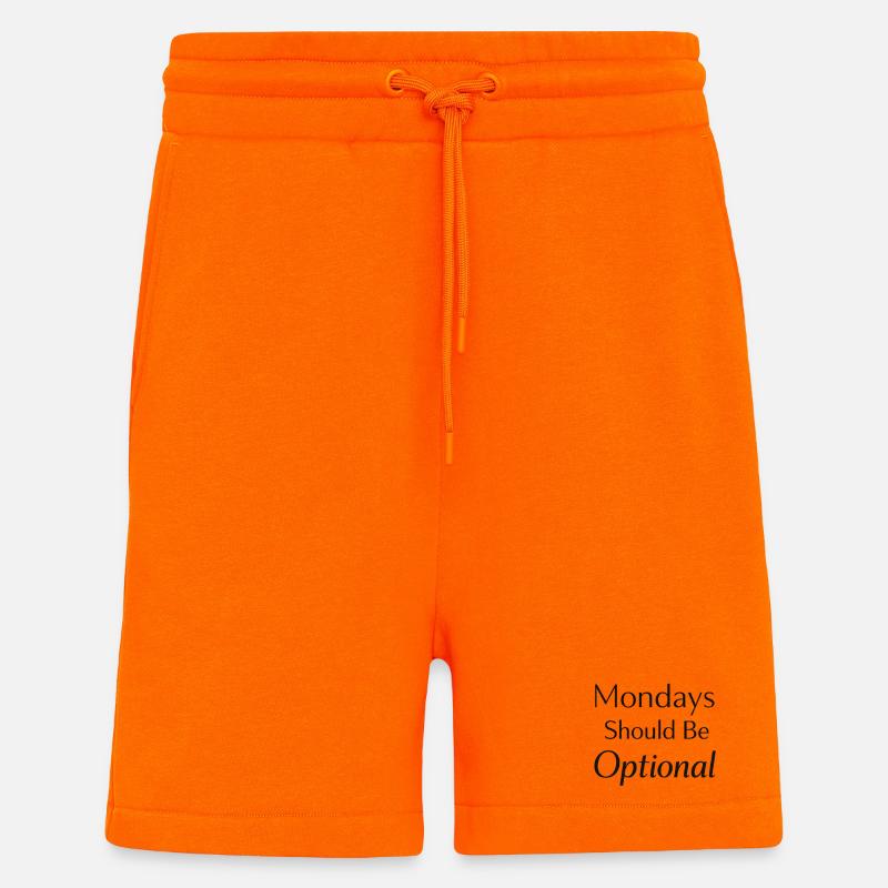 Le lundi devrait être optionnel - Short bio décontracté fabriqué en UE - SUNSET ORANGE