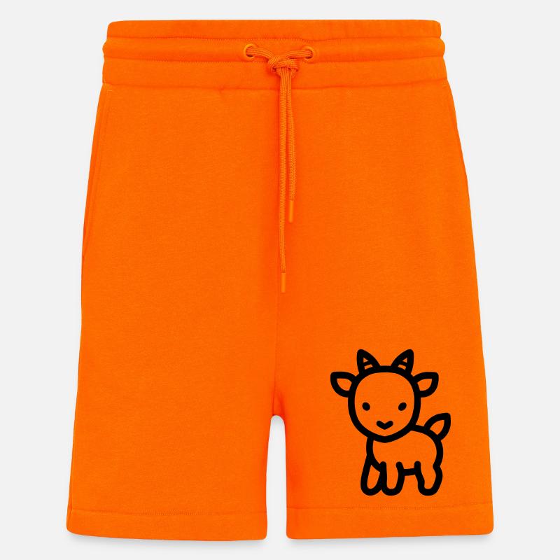 chèvre - Short bio décontracté fabriqué en UE - SUNSET ORANGE