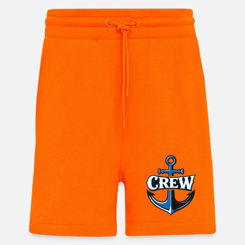 Logo de l’équipe d’ancre - Short bio décontracté fabriqué en UE - SUNSET ORANGE