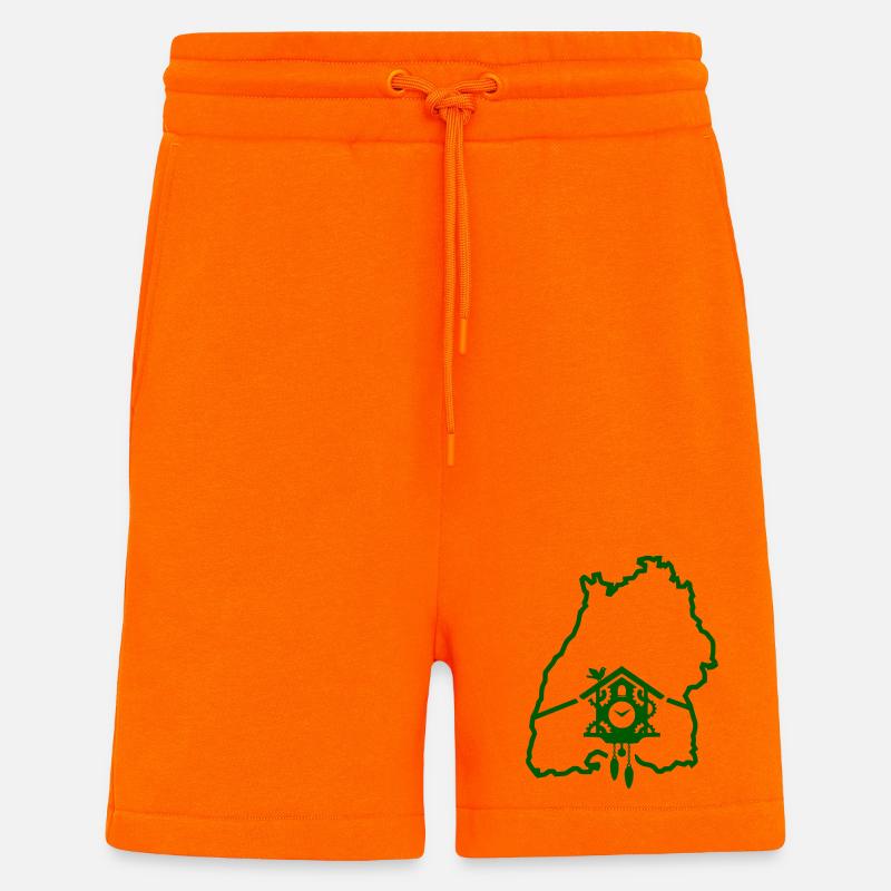 Période de Ländle : Silhouette du Bade-Wurtemberg - Short bio décontracté fabriqué en UE - SUNSET ORANGE