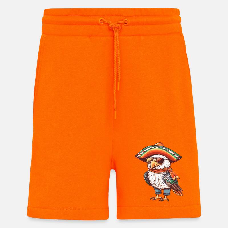 Eagle Comic Funny Sombrero - Shorts - made by SPREAD - SUNSET ORANGE